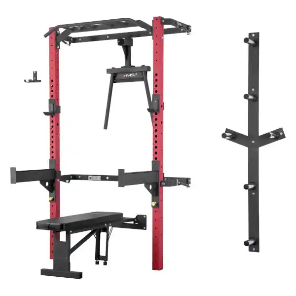 Multifunkční posilovací stojan - Power Rack HMS KLT22 červený Nízká Cena