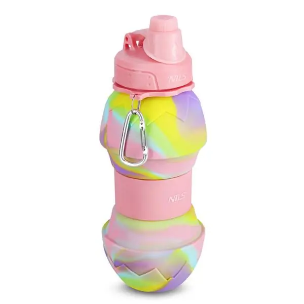 Vrácení Zdarma Skládací silikonová láhev NILS Camp NC4102 700ml růžová