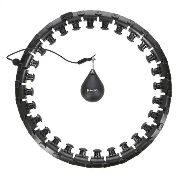 Masážní hula hoop HMS HHW12 Plus Size se závažím černá Dokud Zásoby Vydrží