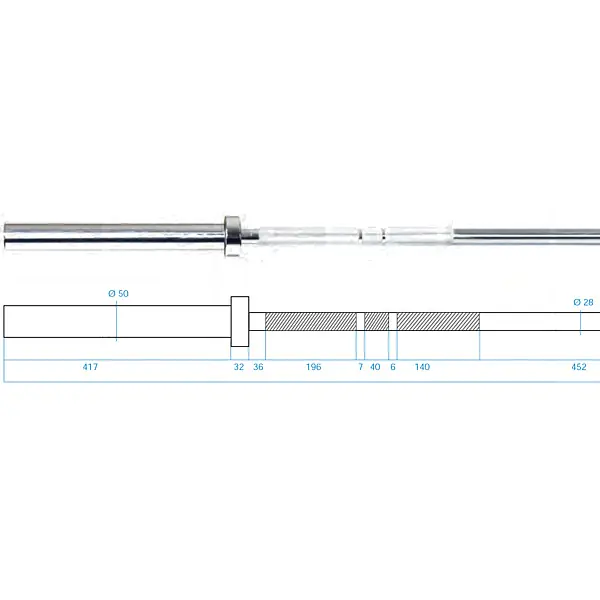 Olympijská osa HMS PREMIUM GO450 220 cm x 50 mm Novinka