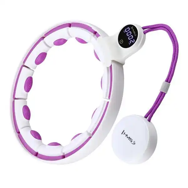 Autentický Masážní hula hoop HMS HHM17 se závažím, magnety a počítadlem bílá/fialová