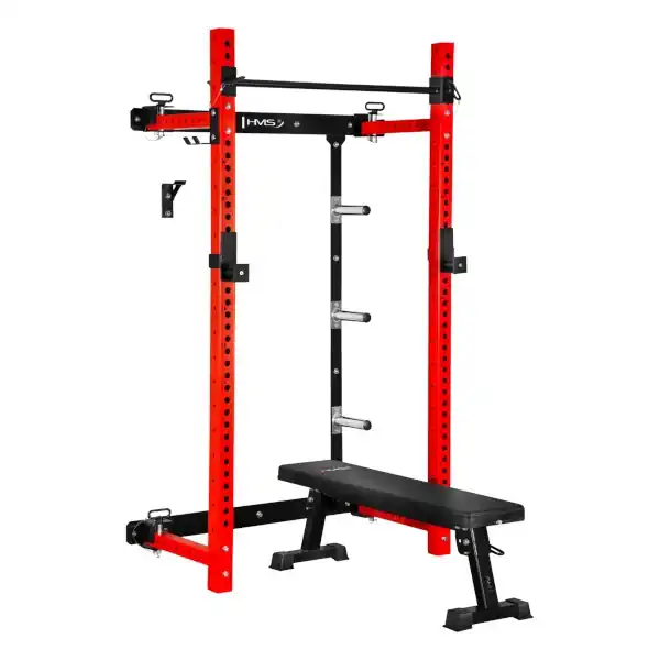 Horká Nabídka Multifunkční skládací posilovací stojan - Power Rack HMS KLT34 červený