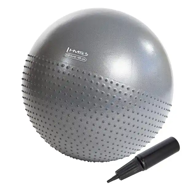 Rychlé Dodání Masážní gymnastický míč HMS YB03N 65 cm šedý