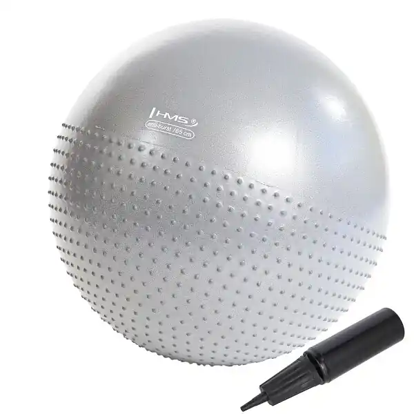 Masážní gymnastický míč HMS YB03N 65 cm světle šedý Akce