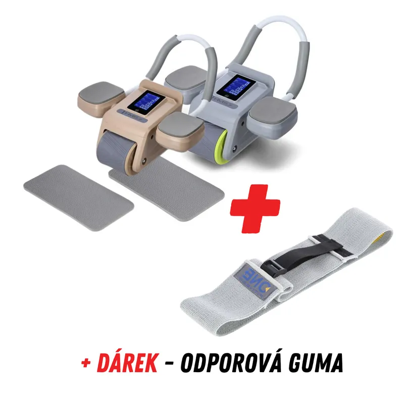 Pouze Dnes Posilovací válec na břicho HMS KA08 s automatickým odskokem + HB010 ZDARMA Barva Hnědá