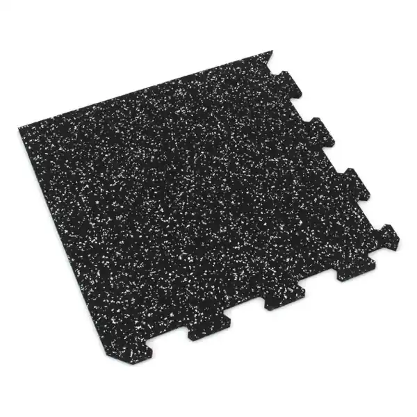 Gumová puzzle podlaha (roh) SF1050 - 95,6 x 95,6 x 0,8 cm, černo-bílá Finální Výprodej