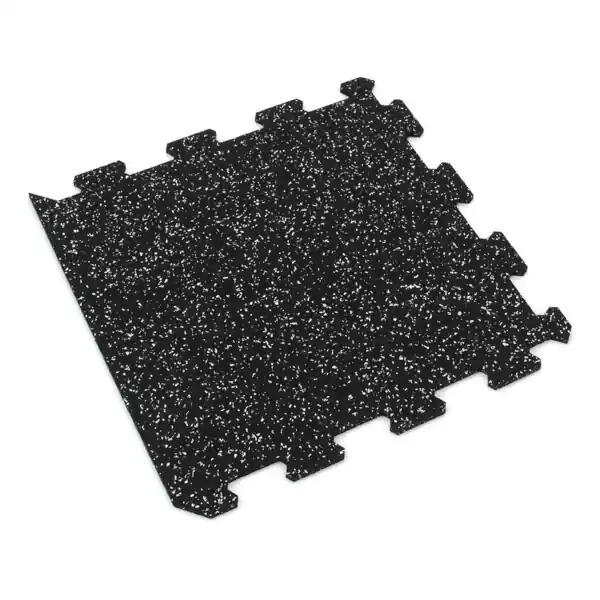 Must-Have Gumová puzzle podlaha (okraj) SF1050 - 95,6 x 95,6 x 0,8 cm, černo-bílá