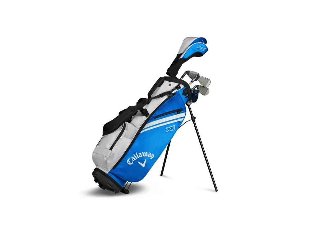 Sezónní Sleva CALLAWAY XJ-2 26 dětský golfový set modrý 120-135 cm + Golfová samolepka černá