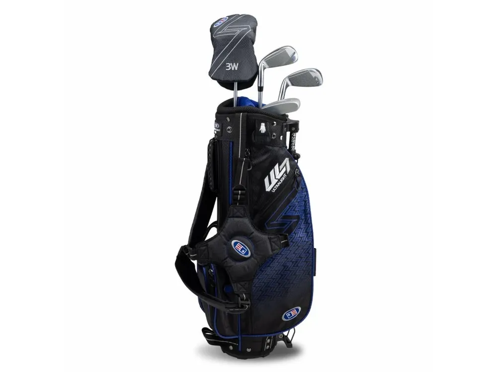 U.S. Kids Golf UL7-45 dětský golfový set W25 (114 cm) černo-modrý + Golfová samolepka černá Pouze Dnes
