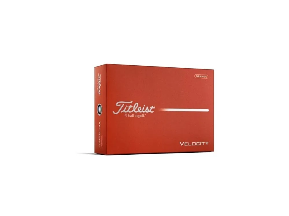 Nejprodávanější TITLEIST Velocity 26 míčky oranžové - 12 ks + Golfová samolepka černá