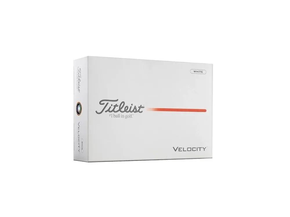TITLEIST Velocity 26 míčky bílé - 12 ks + Golfová samolepka černá Nejlepší Volba