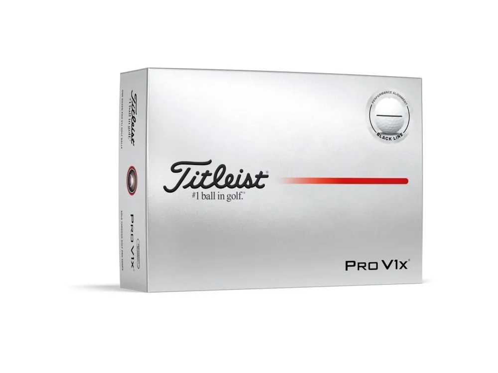 TITLEIST Pro V1x 25 Elongated Align golfové míčky (12 ks) + Golfová samolepka černá Finální Výprodej