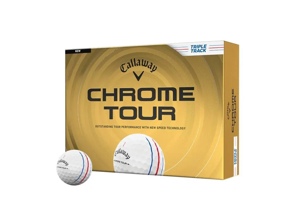 Zlevněný CALLAWAY Chrome Tour 26 Triple Track míčky (12 ks) + Golfová samolepka černá