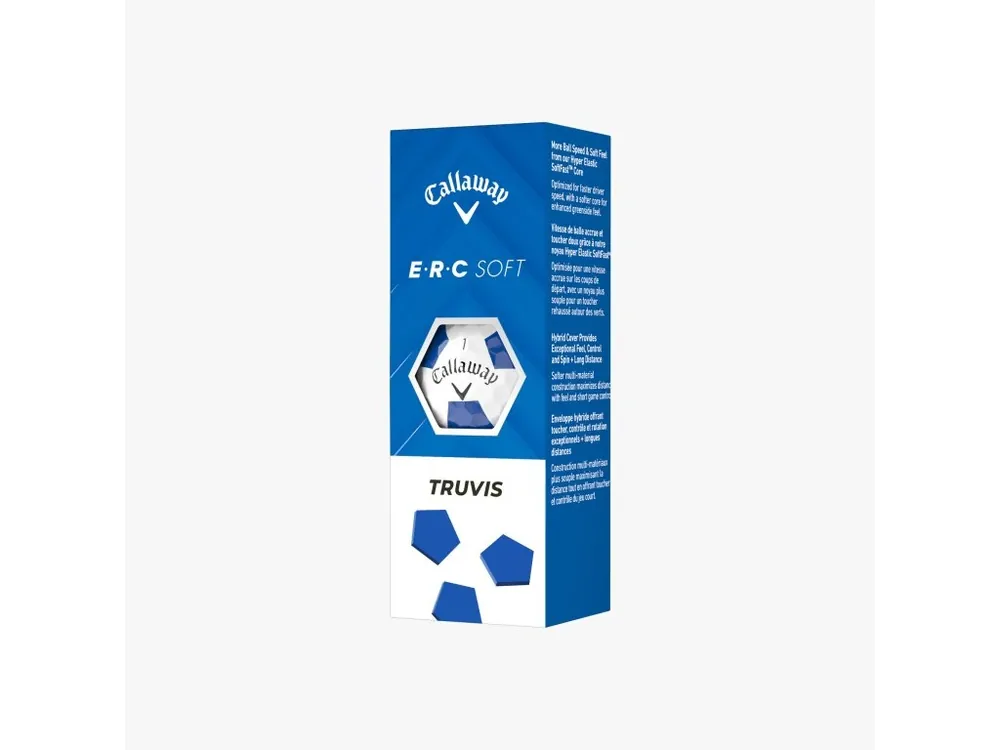 Sleva CALLAWAY ERC Soft 25 Truvis golfové míčky bílo-modré (3 ks)