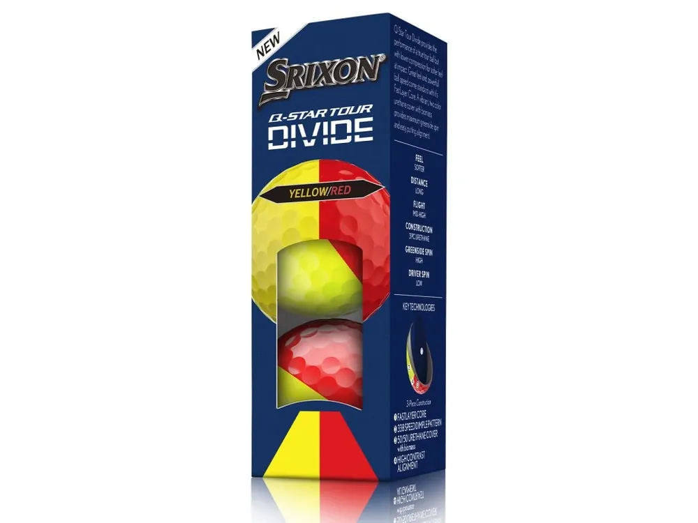 Novinka SRIXON Q-Star Tour Divide 6 golfové míčky žluto-červené (3 ks)