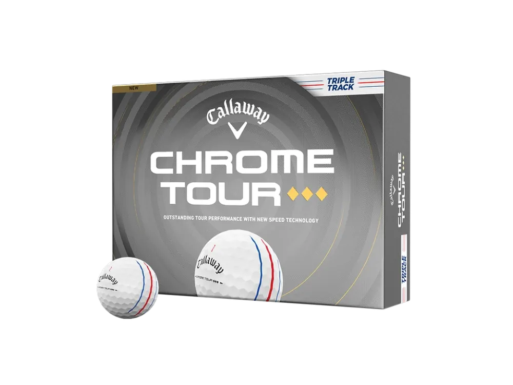 Odeslání Ihned CALLAWAY Chrome Tour 26 Triple Diamond Triple Track míčky - 12 ks + Golfová samolepka černá