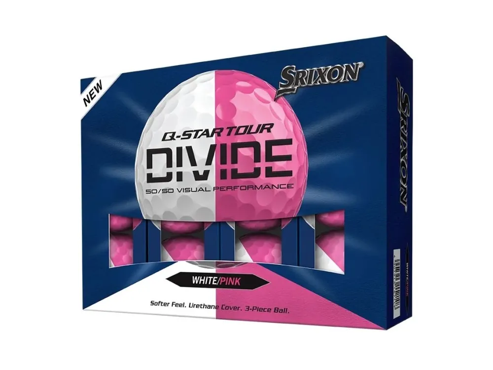 SRIXON Q-Star Tour Divide 6 golfové míčky růžovo-bílé (12 ks) Akční Nabídka