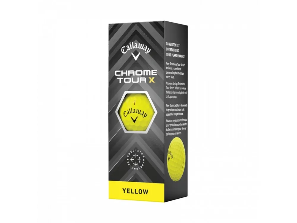 CALLAWAY Chrome Tour X golfové míčky žluté (3 ks) Zlevněný