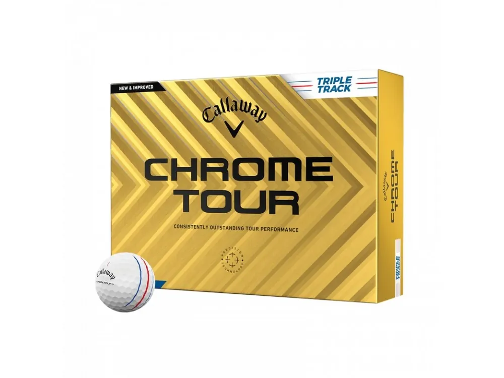 Cenově Výhodný CALLAWAY Chrome Tour 24 Triple Track míčky (12 ks) + Golfová samolepka černá