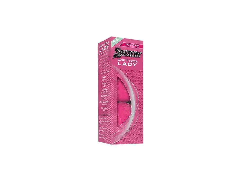 SRIXON Soft Feel Lady 9 dámské golfové míčky - růžové (3 ks) Nová Kolekce
