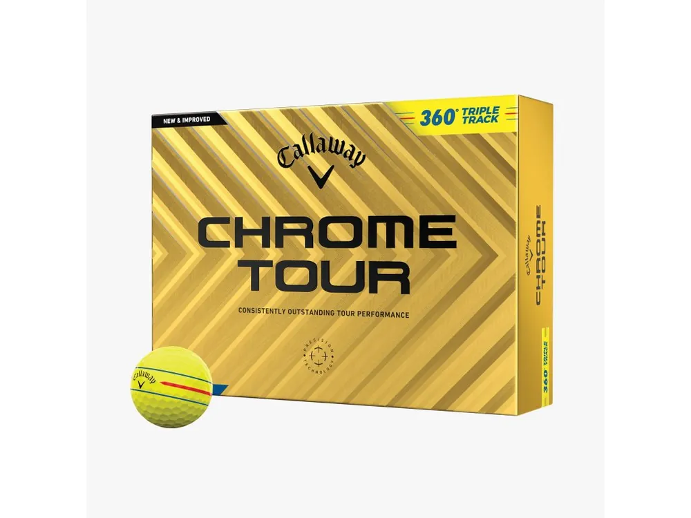 Omezená Nabídka CALLAWAY Chrome Tour 24 Triple Track 360 míčky žluté (12 ks) + Golfová samolepka černá