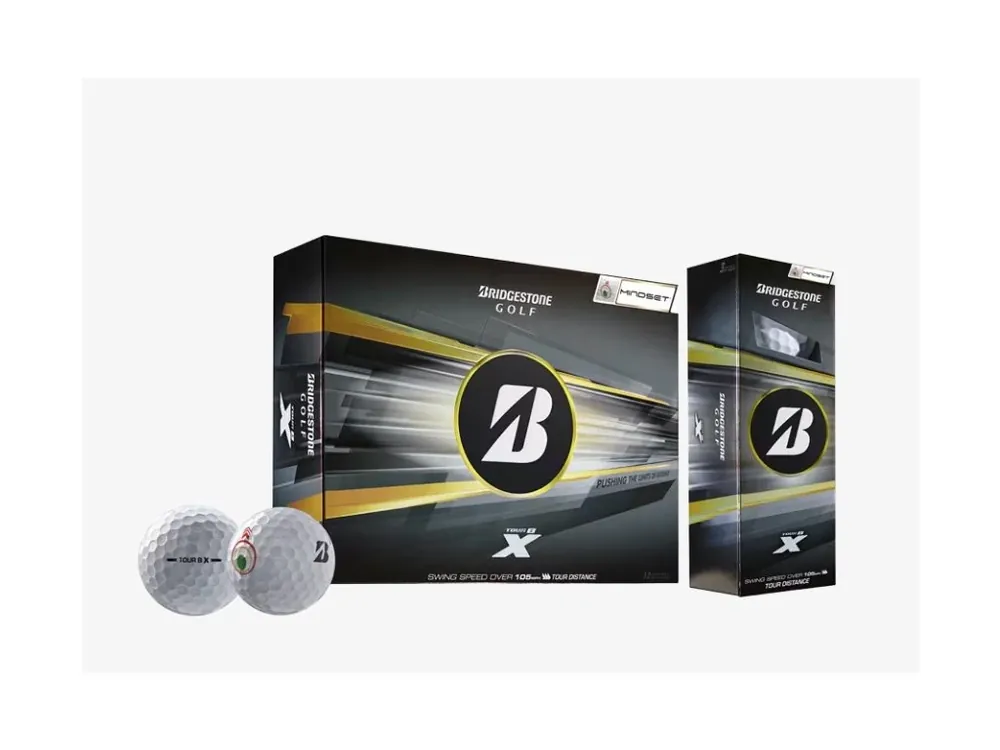 BRIDGESTONE 26 Tour B X MindSet golfové míčky (12 ks) + Golfová samolepka černá Výprodej