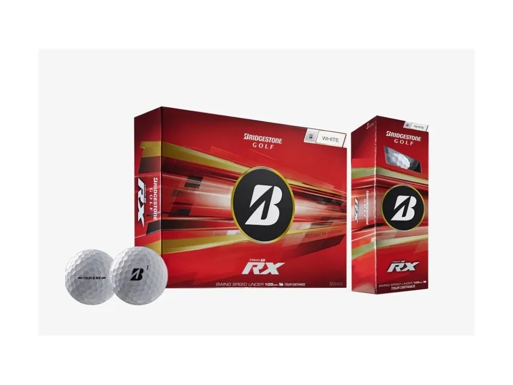 BRIDGESTONE 26 Tour B RX golfové míčky (12 ks) + Golfová samolepka černá Must-Have