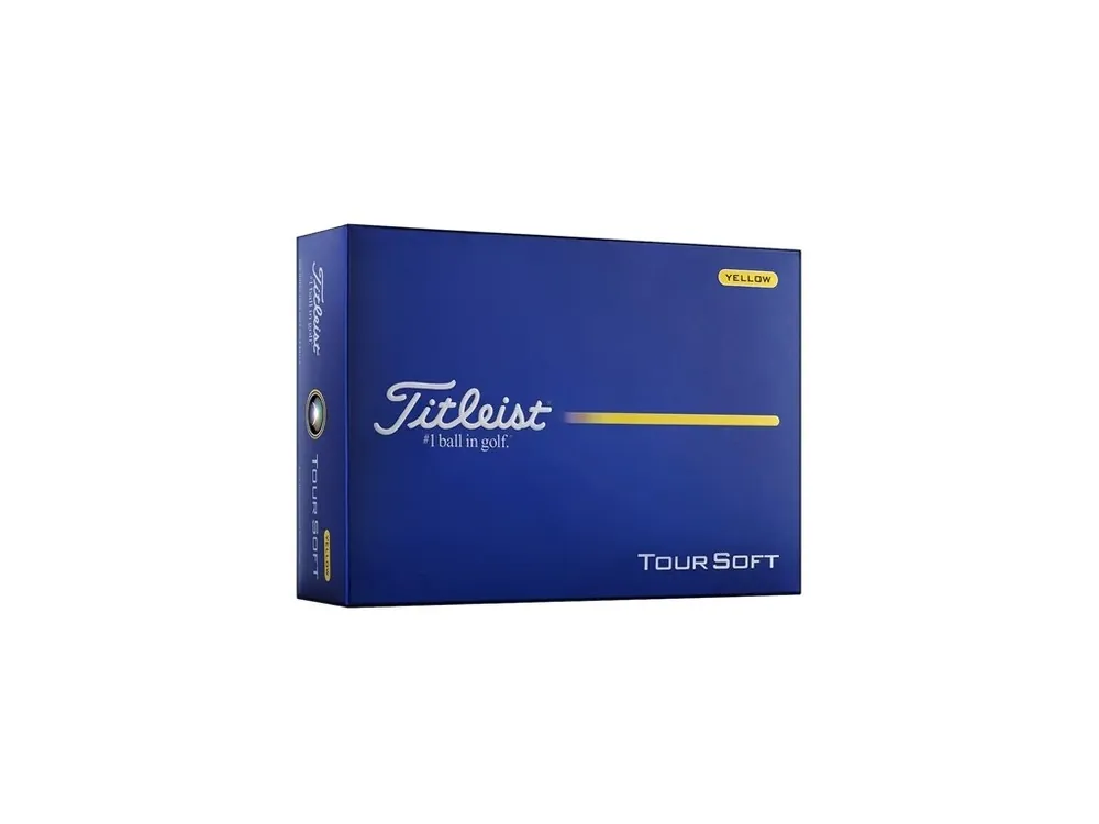 TITLEIST Tour Soft 26 míčky žluté - 12 ks + Golfová samolepka černá Nová Kolekce