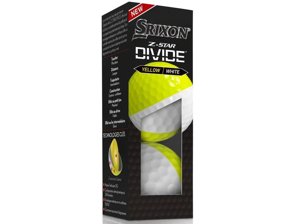 Poslední Šance SRIXON Z-Star Divide golfové míčky bílo-žluté (3 ks)