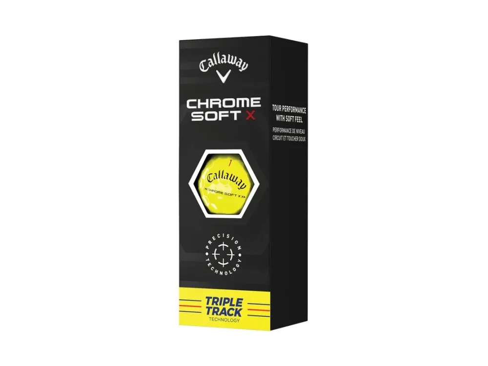 CALLAWAY Chrome Soft X Triple Track golfové míčky - žluté (3 ks) Cenový Hit