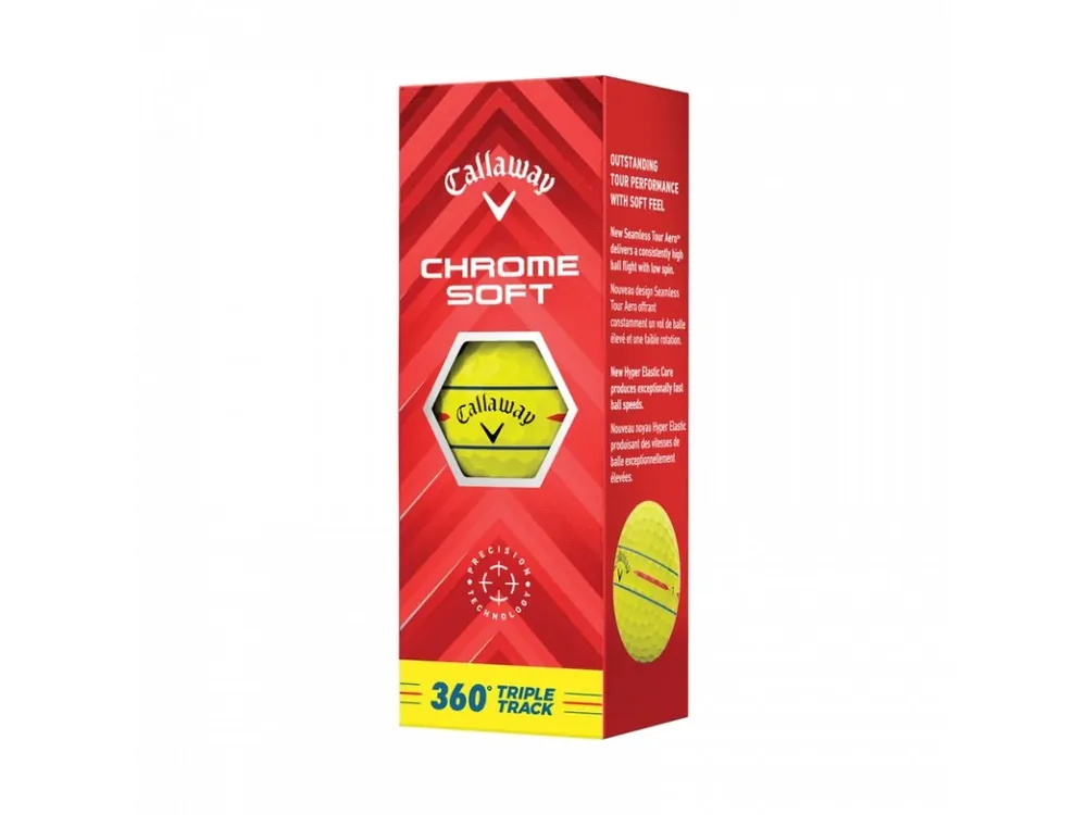 Přímo Od Výrobce CALLAWAY Chrome Soft 24 Triple Track 360° golfové míčky žluté (3 ks)